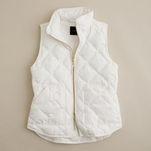 J.Crew Quilted White/Ivory Puffer West (NWT)